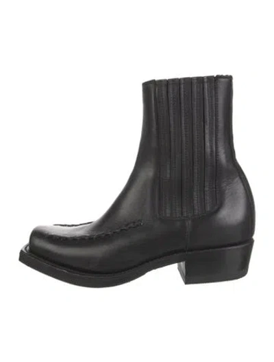 Pre-owned Hereu Leather Chelsea Boots In Black
