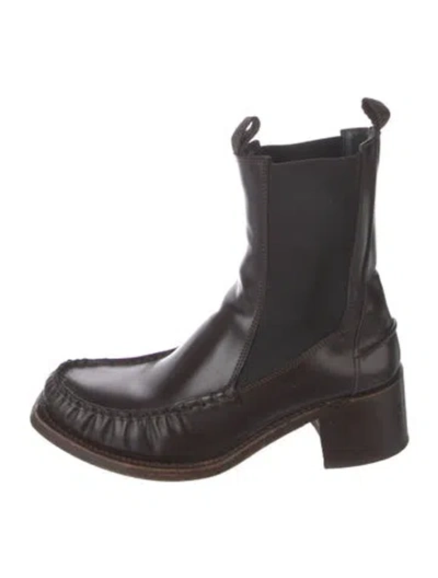 Pre-owned Hereu Leather Chelsea Boots In Brown
