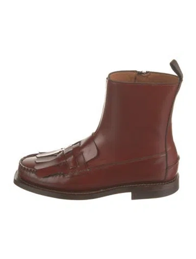 Pre-owned Hereu Leather Chelsea Boots In Brown