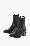 Hereu Leather Chelsea Boots With Square Toe 3cm In Black