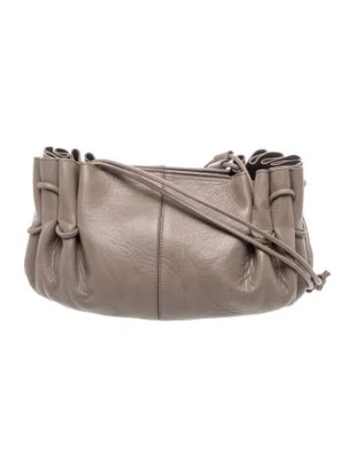 Pre-owned Hereu Leather Clutch In Gray