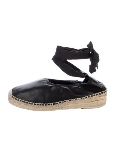 Pre-owned Hereu Leather Colorblock Pattern Espadrilles In Blue