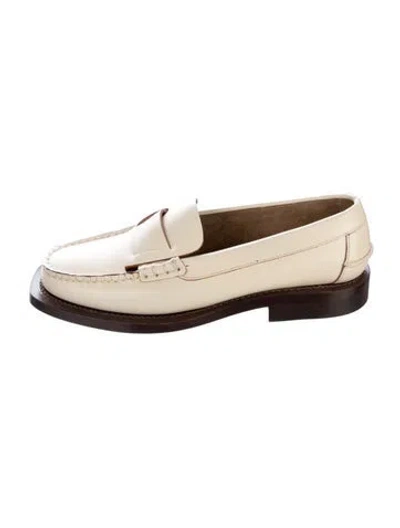 Pre-owned Hereu Leather Colorblock Pattern Loafers In Neutral