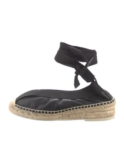 Pre-owned Hereu Leather Espadrilles In Black