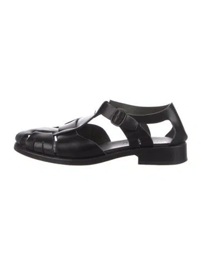 Pre-owned Hereu Leather Flats In Black