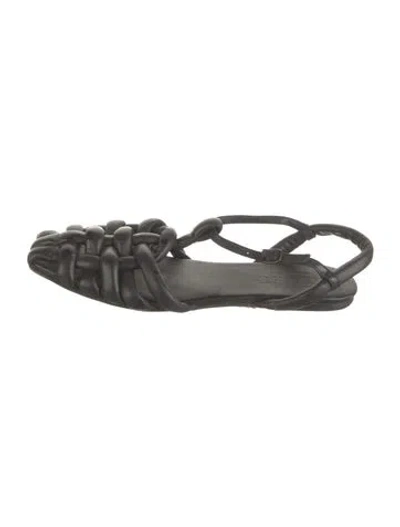Pre-owned Hereu Leather Flats In Black