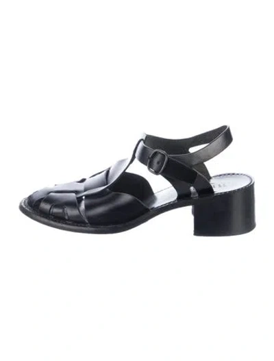 Pre-owned Hereu Leather Flats In Black/blue