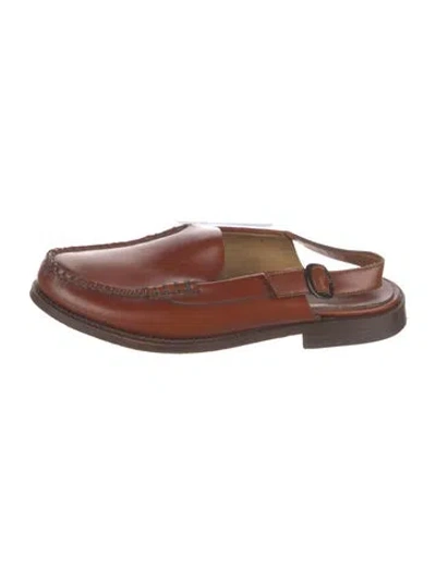 Pre-owned Hereu Leather Flats In Brown