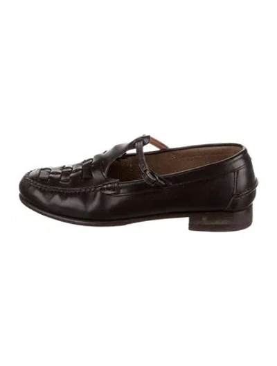 Pre-owned Hereu Leather Flats In Brown