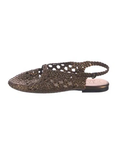 Pre-owned Hereu Leather Flats In Brown