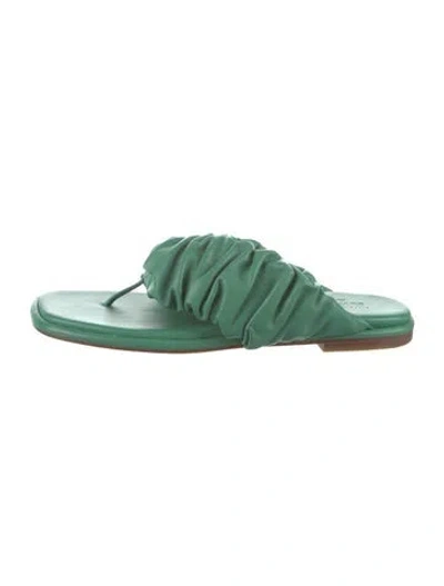 Pre-owned Hereu Leather Flats In Green