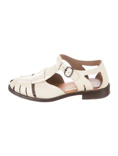 Pre-owned Hereu Leather Flats In Neutrals