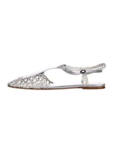 Pre-owned Hereu Leather Flats In Silver