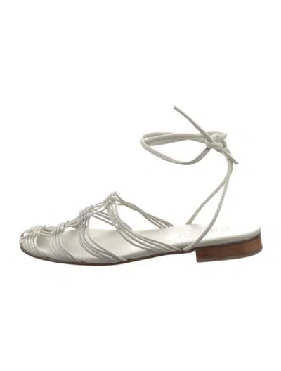 Pre-owned Hereu Leather Flats In White
