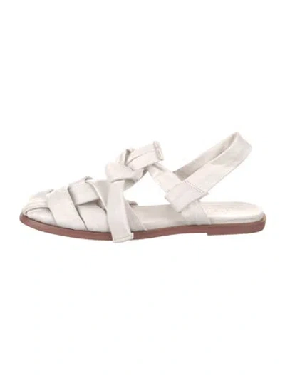 Pre-owned Hereu Leather Flats In White