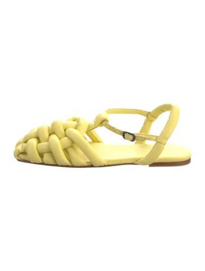 Pre-owned Hereu Leather Flats In Yellow