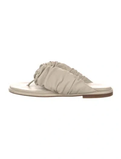 Pre-owned Hereu Leather Flip Flops In Neutrals