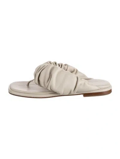 Pre-owned Hereu Leather Flip Flops In Neutrals