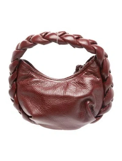Pre-owned Hereu Leather Hobo In Burgundy