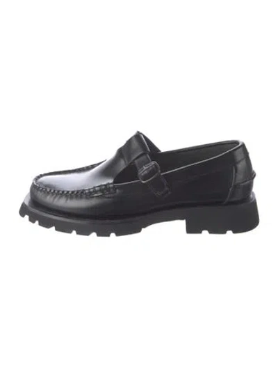 Pre-owned Hereu Leather Loafers In Black