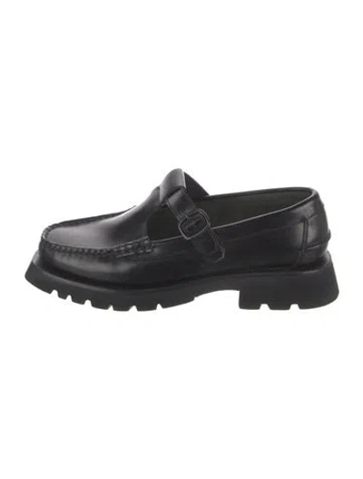 Pre-owned Hereu Leather Loafers In Black