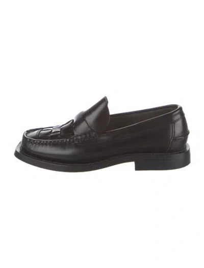 Pre-owned Hereu Leather Loafers In Black