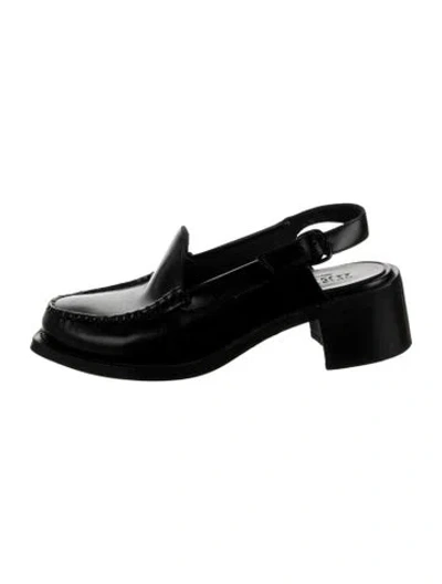 Pre-owned Hereu Leather Loafers In Black