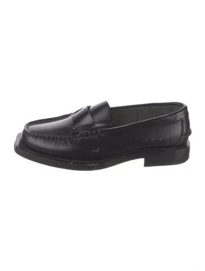 Pre-owned Hereu Leather Loafers In Black