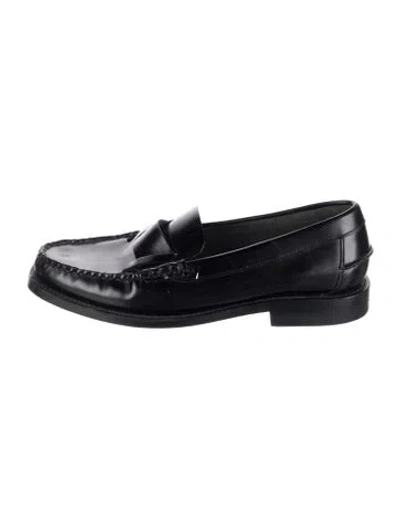 Pre-owned Hereu Leather Loafers In Black