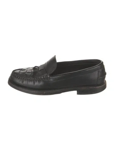Pre-owned Hereu Leather Loafers In Black