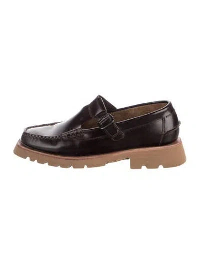 Pre-owned Hereu Leather Loafers In Brown