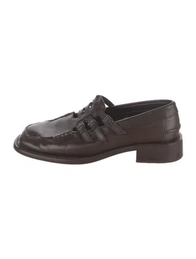 Pre-owned Hereu Leather Loafers In Brown