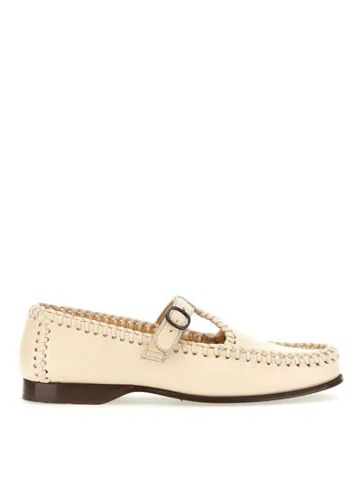Hereu Moccasin T-bar Alcover In White