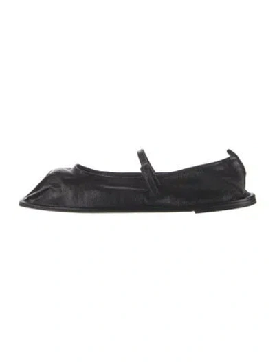 Pre-owned Hereu Leather Mary Jane Flats In Black