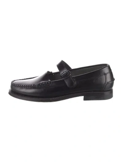 Pre-owned Hereu Leather Mary Jane Flats In Black
