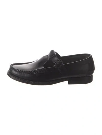 Pre-owned Hereu Leather Mary Jane Flats In Black