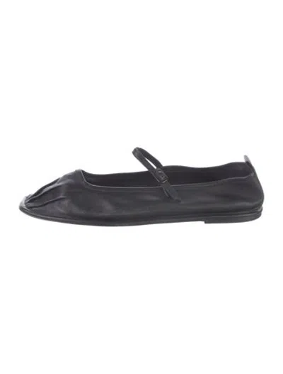 Pre-owned Hereu Leather Mary Jane Flats In Black