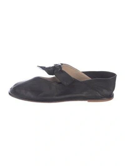 Pre-owned Hereu Leather Mary Jane Flats In Blue