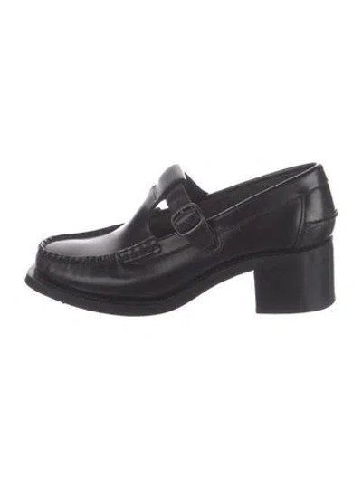 Pre-owned Hereu Leather Mary Jane Flats In Blue