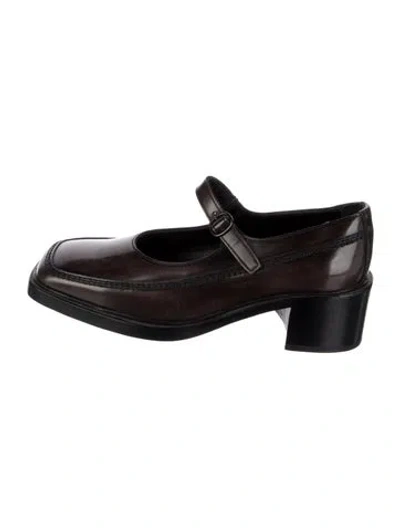 Pre-owned Hereu Leather Mary Jane Flats In Brown
