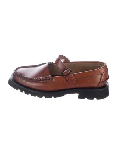 Pre-owned Hereu Leather Mary Jane Flats In Brown