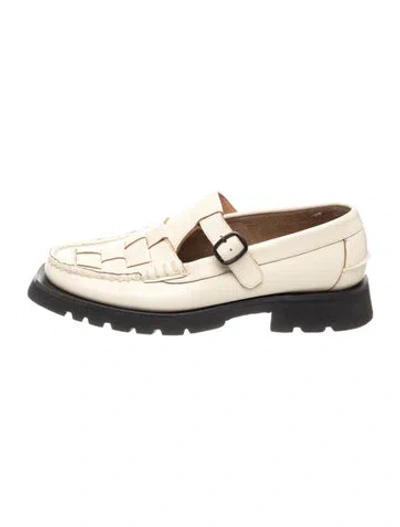 Pre-owned Hereu Leather Mary Jane Flats In Neutrals