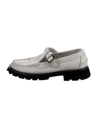 Pre-owned Hereu Leather Mary Jane Flats In Silver
