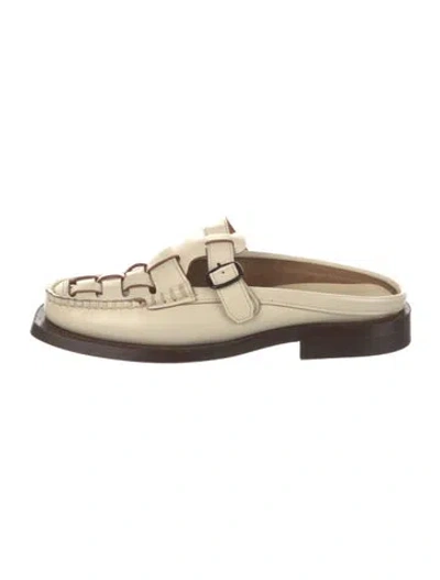 Pre-owned Hereu Leather Mules In Neutral