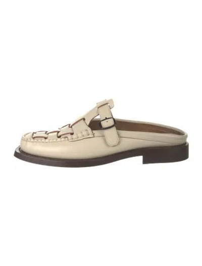 Pre-owned Hereu Leather Mules In Neutrals