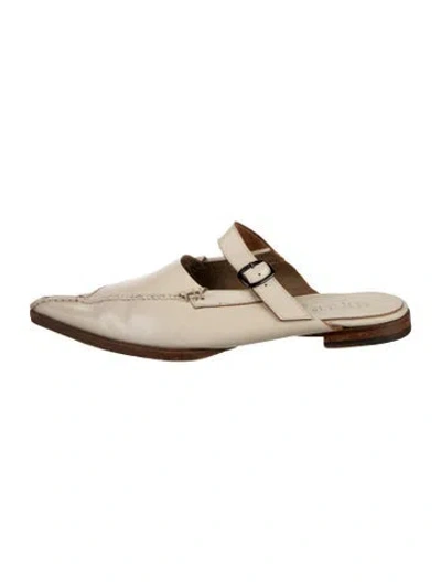 Pre-owned Hereu Leather Mules In Neutrals