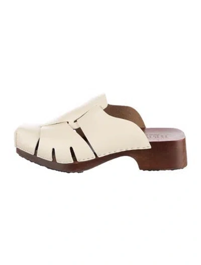 Pre-owned Hereu Leather Mules In Neutrals