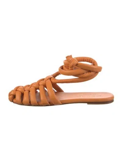 Pre-owned Hereu Leather Mules In Orange