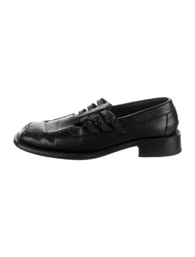 Pre-owned Hereu Leather Oxfords In Black