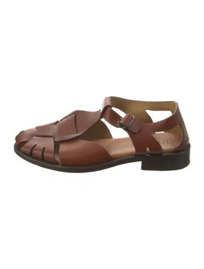 Pre-owned Hereu Leather Oxfords In Brown
